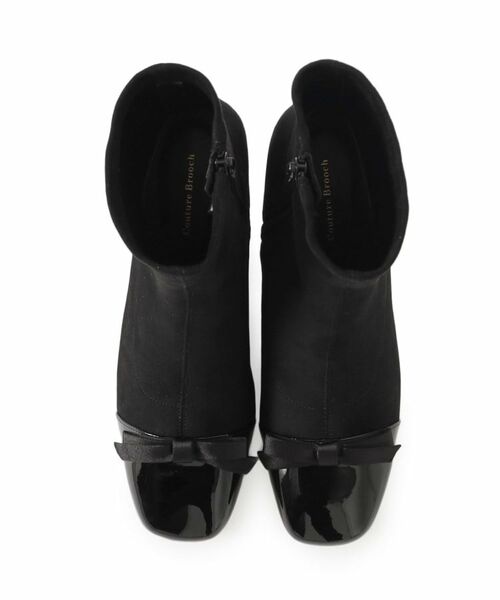 Couture Brooch / クチュールブローチ ブーツ(ショート丈) | ドッキングデザインリボンストレッチブーツ | 詳細5