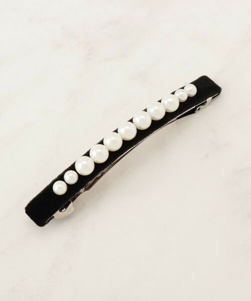 Couture Brooch / クチュールブローチ ヘアアクセサリー | ベロアフェイクパールバレッタ | 詳細1