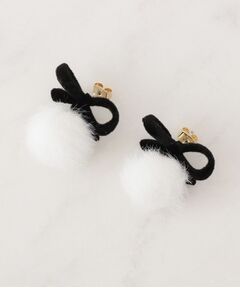 Couture Brooch / クチュールブローチ ピアス・イヤリング | ベロアリボンフェイクファーピアス