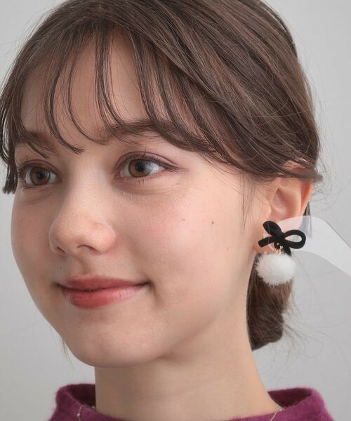 Couture Brooch / クチュールブローチ ピアス・イヤリング | ベロアリボンフェイクファーピアス | 詳細5