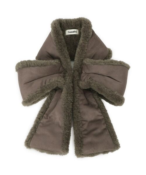 Couture Brooch / クチュールブローチ マフラー・ショール・スヌード・ストール | ムートン風リボンティペット | 詳細1