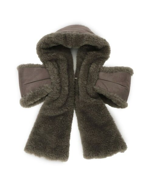 Couture Brooch / クチュールブローチ マフラー・ショール・スヌード・ストール | ムートン風リボンティペット | 詳細2