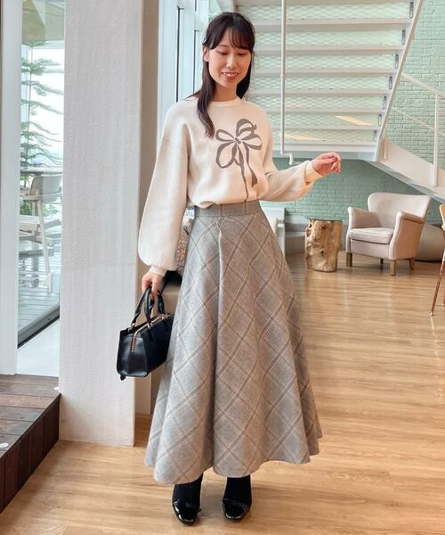 Couture Brooch / クチュールブローチ ニット・セーター | 【可愛く着映える・華やか】リボンジャカード ニットトップス | 詳細11