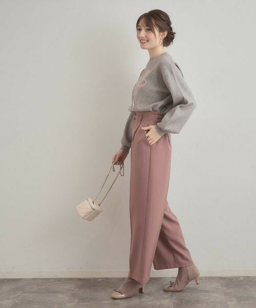 Couture Brooch / クチュールブローチ ニット・セーター | 【可愛く着映える・華やか】リボンジャカード ニットトップス | 詳細17