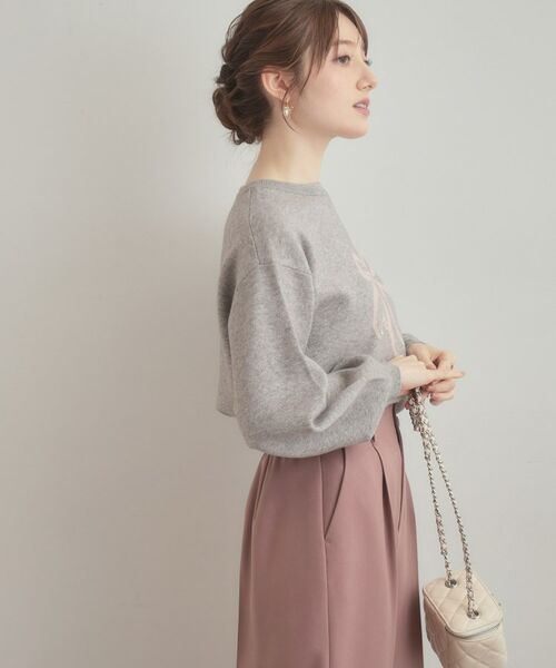 Couture Brooch / クチュールブローチ ニット・セーター | 【可愛く着映える・華やか】リボンジャカード ニットトップス | 詳細19