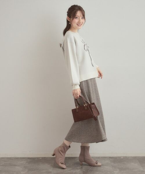 Couture Brooch / クチュールブローチ ニット・セーター | 【可愛く着映える・華やか】リボンジャカード ニットトップス | 詳細2