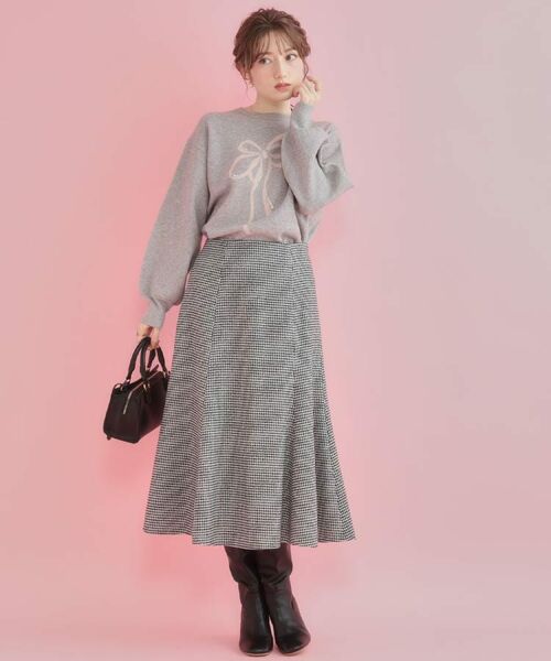 Couture Brooch / クチュールブローチ ニット・セーター | 【可愛く着映える・華やか】リボンジャカード ニットトップス | 詳細26