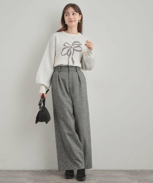 Couture Brooch / クチュールブローチ ニット・セーター | 【可愛く着映える・華やか】リボンジャカード ニットトップス | 詳細8