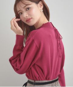 Couture Brooch / クチュールブローチ ニット・セーター | 【後ろ姿も着映える・通勤】バックレースアップ微起毛ニット