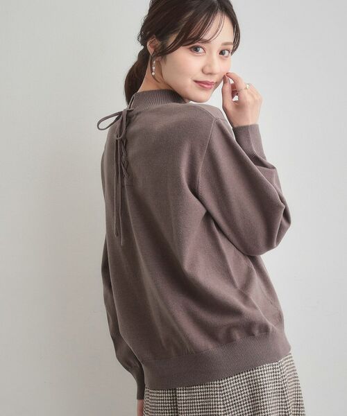 Couture Brooch / クチュールブローチ ニット・セーター | 【後ろ姿も着映える・通勤】バックレースアップ微起毛ニット | 詳細16