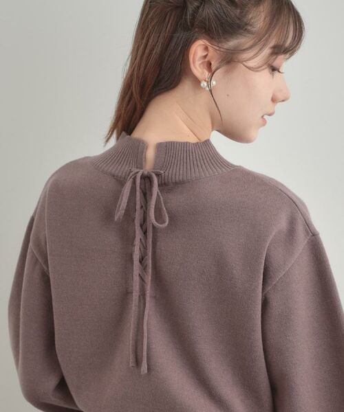 Couture Brooch / クチュールブローチ ニット・セーター | 【後ろ姿も着映える・通勤】バックレースアップ微起毛ニット | 詳細20