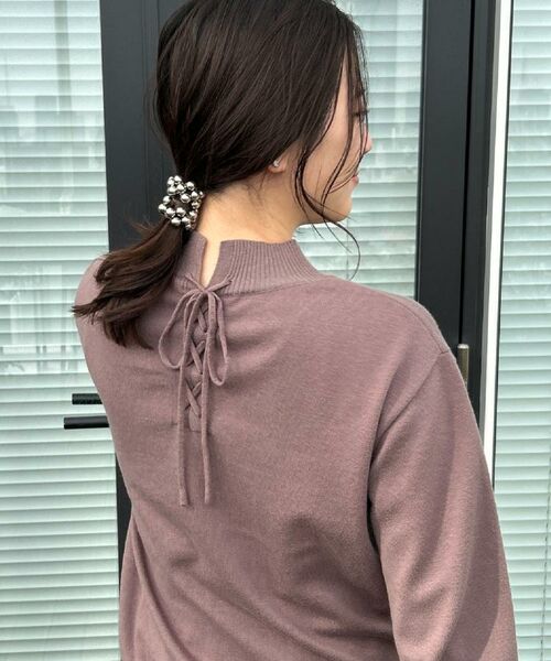 Couture Brooch / クチュールブローチ ニット・セーター | 【後ろ姿も着映える・通勤】バックレースアップ微起毛ニット | 詳細24
