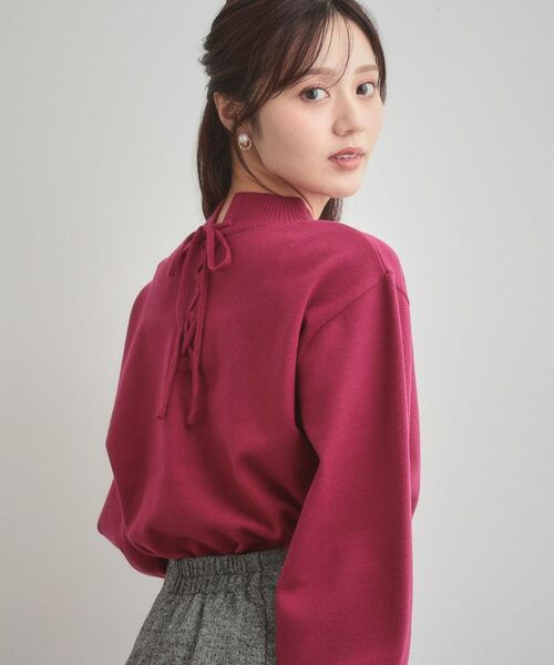 Couture Brooch / クチュールブローチ ニット・セーター | 【後ろ姿も着映える・通勤】バックレースアップ微起毛ニット | 詳細30