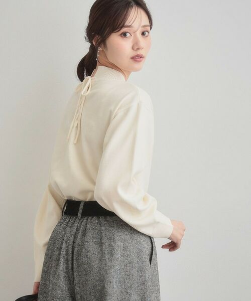 Couture Brooch / クチュールブローチ ニット・セーター | 【後ろ姿も着映える・通勤】バックレースアップ微起毛ニット | 詳細6