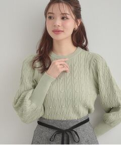 Couture Brooch / クチュールブローチ ニット・セーター | 【華やぎ・一枚で着映え】ケーブルパール調ニット