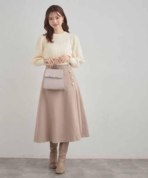 Couture Brooch / クチュールブローチ ニット・セーター | 【華やぎ・一枚で着映え】ケーブルパール調ニット | 詳細1