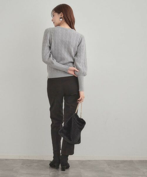 Couture Brooch / クチュールブローチ ニット・セーター | 【華やぎ・一枚で着映え】ケーブルパール調ニット | 詳細13