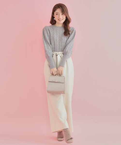 Couture Brooch / クチュールブローチ ニット・セーター | 【華やぎ・一枚で着映え】ケーブルパール調ニット | 詳細19