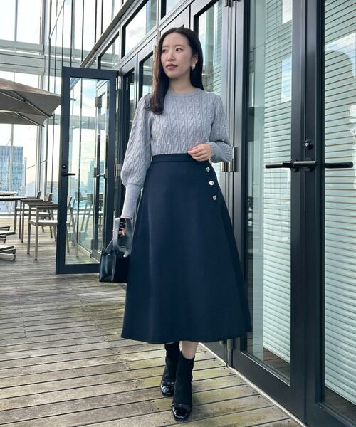 Couture Brooch / クチュールブローチ ニット・セーター | 【華やぎ・一枚で着映え】ケーブルパール調ニット | 詳細21