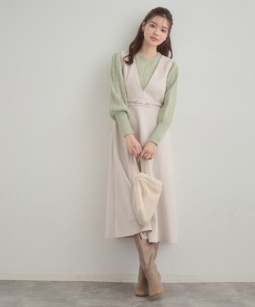 Couture Brooch / クチュールブローチ ニット・セーター | 【華やぎ・一枚で着映え】ケーブルパール調ニット | 詳細25