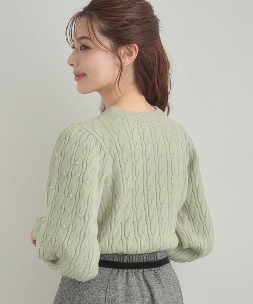 Couture Brooch / クチュールブローチ ニット・セーター | 【華やぎ・一枚で着映え】ケーブルパール調ニット | 詳細28