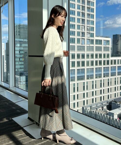 Couture Brooch / クチュールブローチ ニット・セーター | 【華やぎ・一枚で着映え】ケーブルパール調ニット | 詳細8