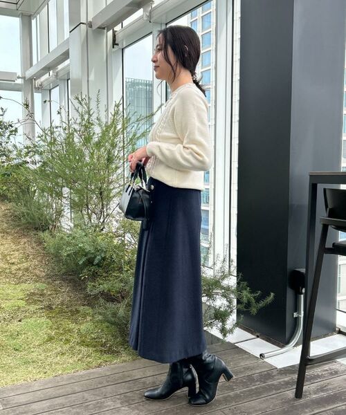 Couture Brooch / クチュールブローチ ニット・セーター | 【きれいめ】パール調デザイン アラン柄ニット | 詳細12