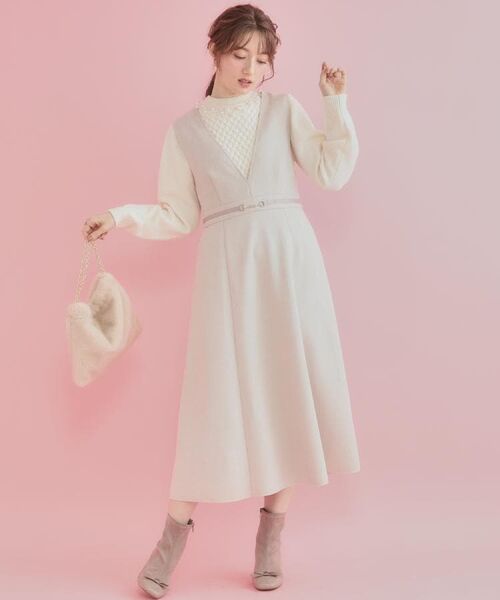 Couture Brooch / クチュールブローチ ニット・セーター | 【きれいめ】パール調デザイン アラン柄ニット | 詳細9