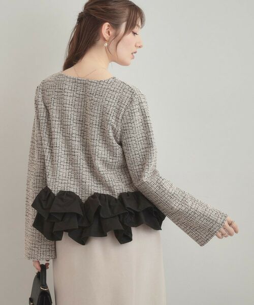 Couture Brooch / クチュールブローチ カットソー | カットツイード裾フリルプルオーバー | 詳細10