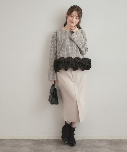 Couture Brooch / クチュールブローチ カットソー | カットツイード裾フリルプルオーバー | 詳細11
