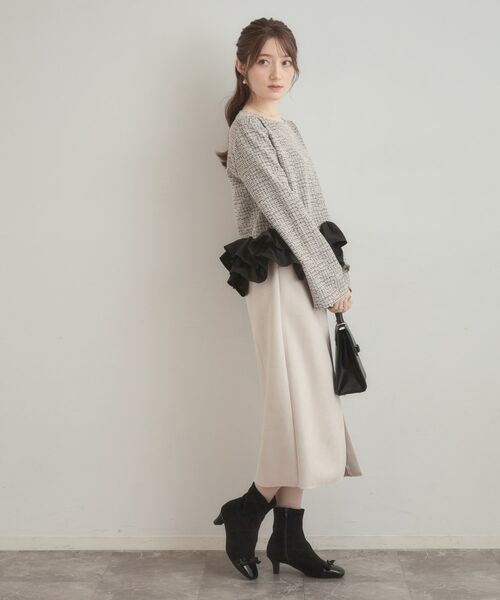 Couture Brooch / クチュールブローチ カットソー | カットツイード裾フリルプルオーバー | 詳細12