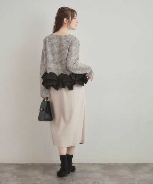 Couture Brooch / クチュールブローチ カットソー | カットツイード裾フリルプルオーバー | 詳細13