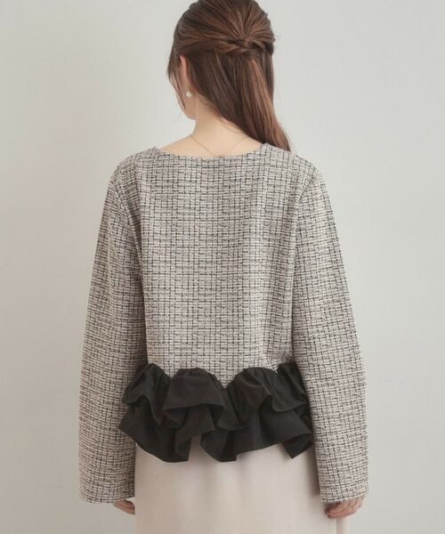Couture Brooch / クチュールブローチ カットソー | カットツイード裾フリルプルオーバー | 詳細17