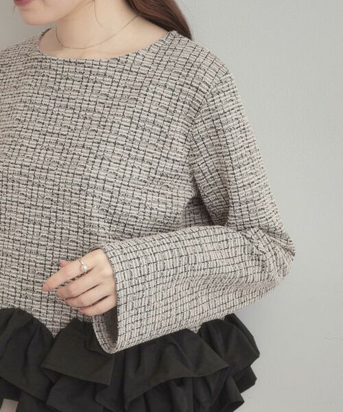 Couture Brooch / クチュールブローチ カットソー | カットツイード裾フリルプルオーバー | 詳細19