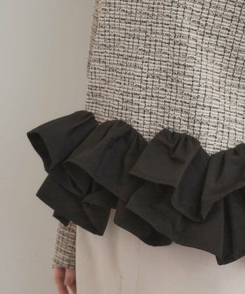 Couture Brooch / クチュールブローチ カットソー | カットツイード裾フリルプルオーバー | 詳細21