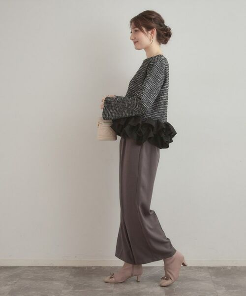 Couture Brooch / クチュールブローチ カットソー | カットツイード裾フリルプルオーバー | 詳細5