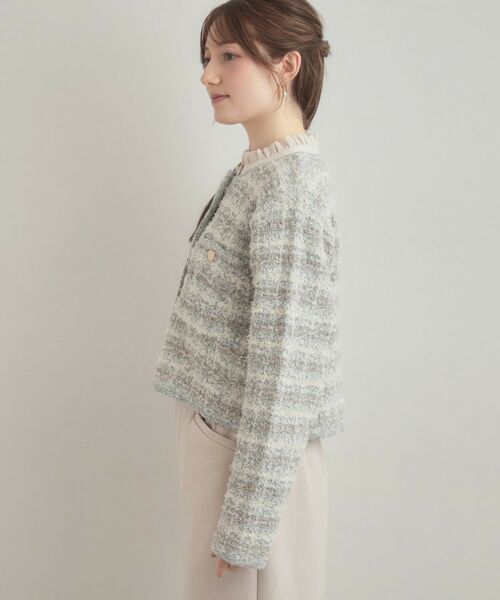 Couture Brooch / クチュールブローチ カーディガン・ボレロ | ツイード編みカーディガン | 詳細16