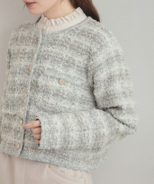 Couture Brooch / クチュールブローチ カーディガン・ボレロ | ツイード編みカーディガン | 詳細19