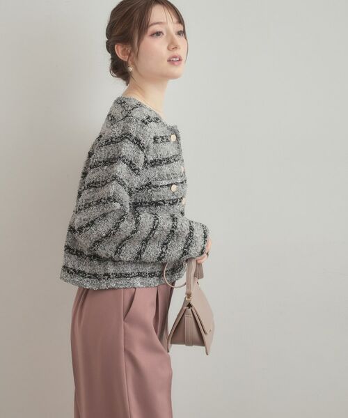 Couture Brooch / クチュールブローチ カーディガン・ボレロ | ツイード編みカーディガン | 詳細2
