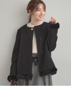 Couture Brooch / クチュールブローチ その他アウター | 【大人レディ・フェイクファー取り外し可能】ケープ風ショートコート