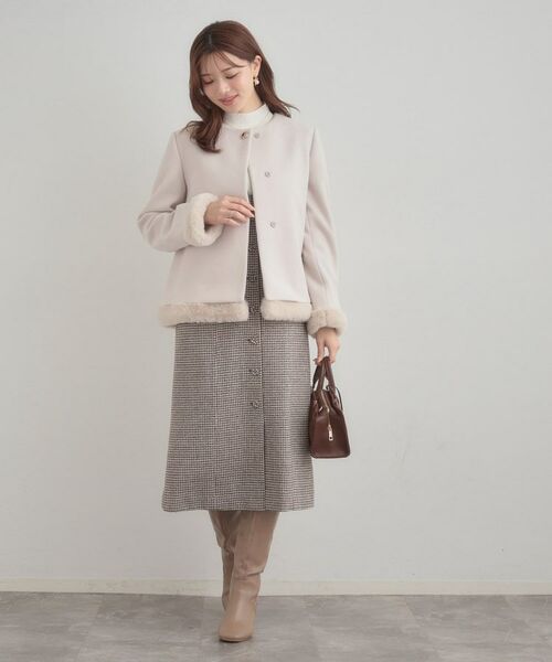 Couture Brooch / クチュールブローチ その他アウター | 【大人レディ・フェイクファー取り外し可能】ケープ風ショートコート | 詳細1