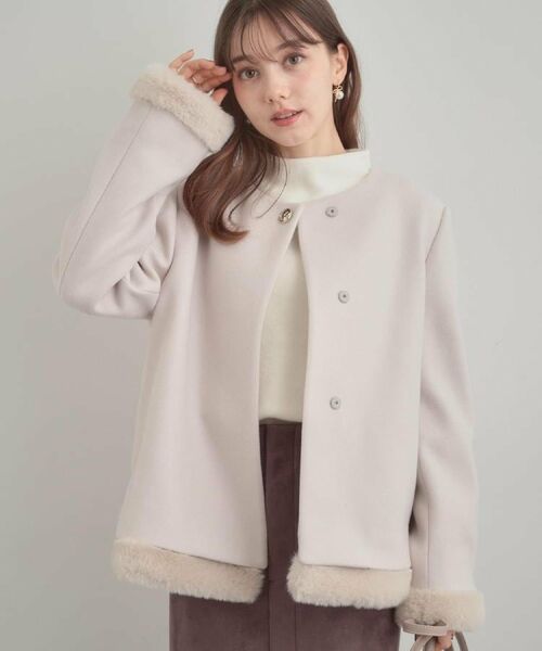 Couture Brooch / クチュールブローチ その他アウター | 【大人レディ・フェイクファー取り外し可能】ケープ風ショートコート | 詳細10