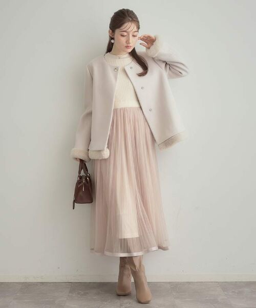 Couture Brooch / クチュールブローチ その他アウター | 【大人レディ・フェイクファー取り外し可能】ケープ風ショートコート | 詳細11