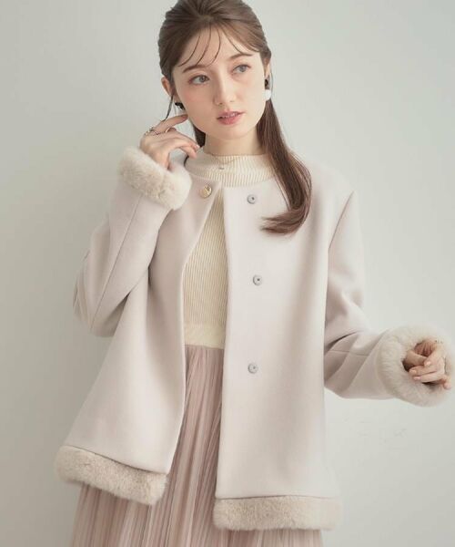 Couture Brooch / クチュールブローチ その他アウター | 【大人レディ・フェイクファー取り外し可能】ケープ風ショートコート | 詳細12