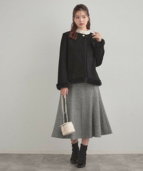 Couture Brooch / クチュールブローチ その他アウター | 【大人レディ・フェイクファー取り外し可能】ケープ風ショートコート | 詳細18