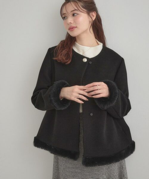Couture Brooch / クチュールブローチ その他アウター | 【大人レディ・フェイクファー取り外し可能】ケープ風ショートコート | 詳細22