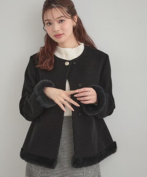 Couture Brooch / クチュールブローチ その他アウター | 【大人レディ・フェイクファー取り外し可能】ケープ風ショートコート | 詳細23