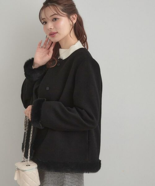 Couture Brooch / クチュールブローチ その他アウター | 【大人レディ・フェイクファー取り外し可能】ケープ風ショートコート | 詳細24