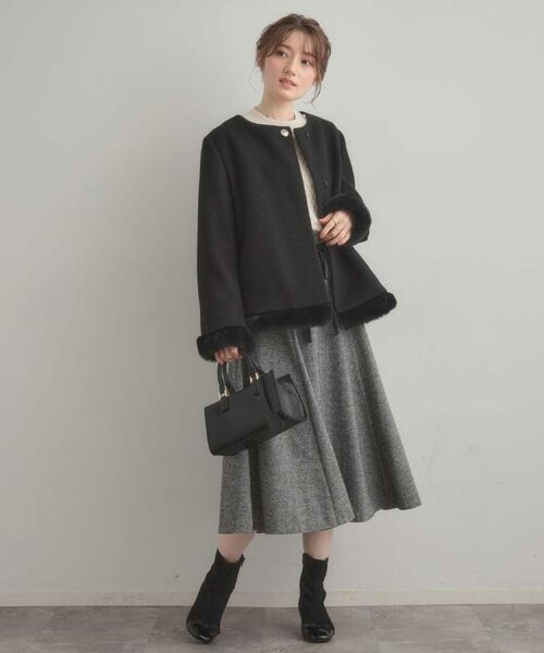 Couture Brooch / クチュールブローチ その他アウター | 【大人レディ・フェイクファー取り外し可能】ケープ風ショートコート | 詳細27