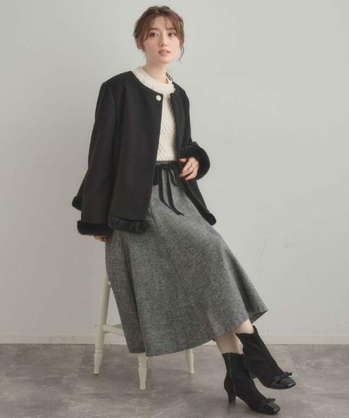 Couture Brooch / クチュールブローチ その他アウター | 【大人レディ・フェイクファー取り外し可能】ケープ風ショートコート | 詳細28